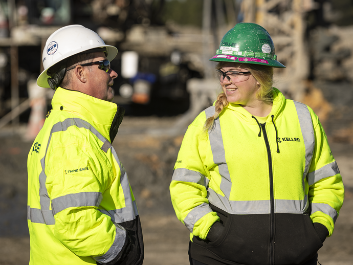 Two Keller employees on site