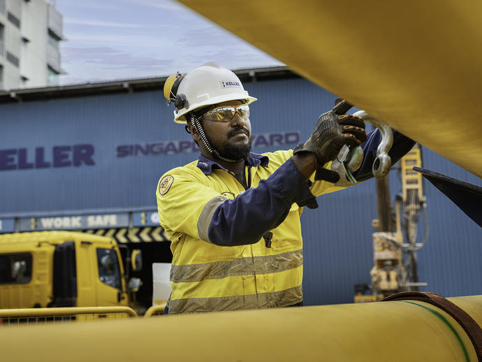 Site employee working on equipment