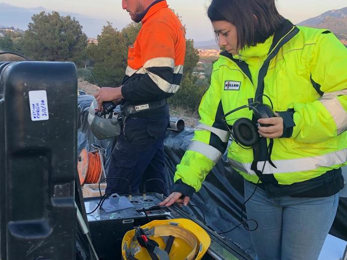 female Keller project manager working on site