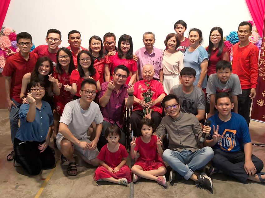 family celebrating lunar new year