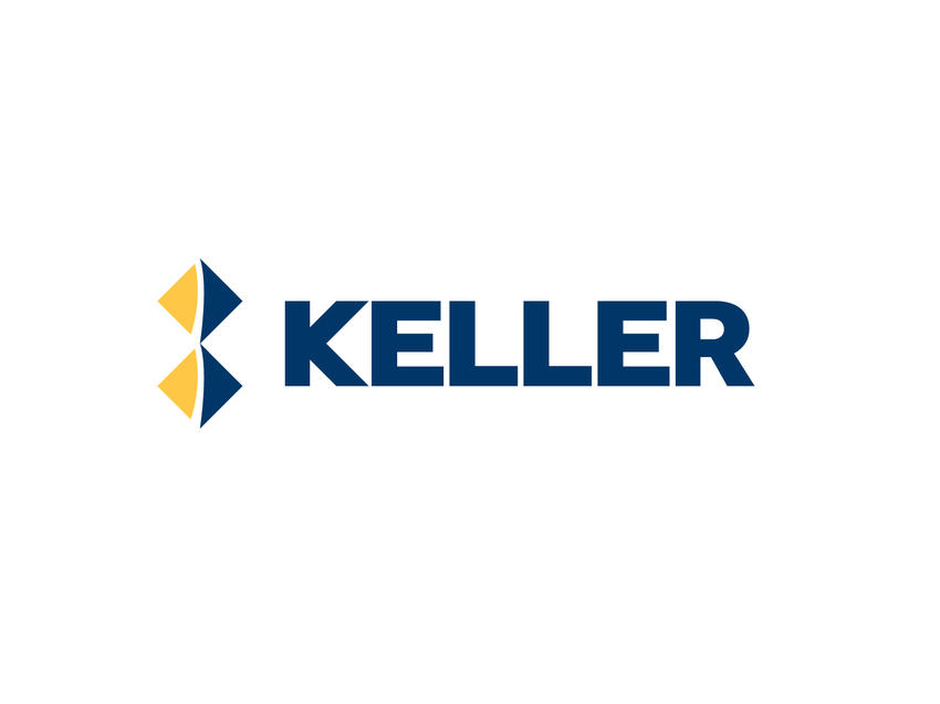 keller group logo blue and yellow