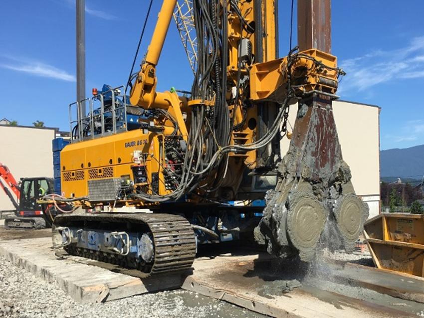 cutter soil mixing equipment close up in action