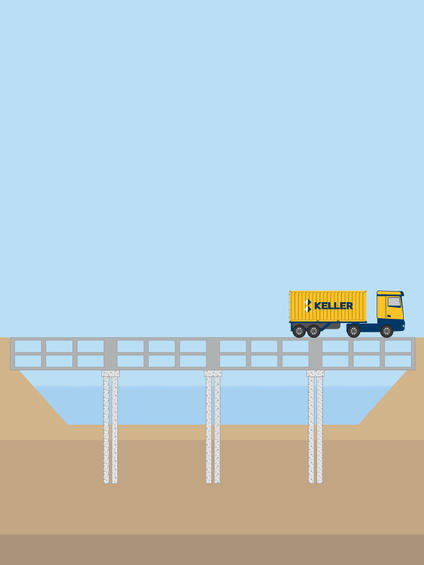 Bridge construction illustration