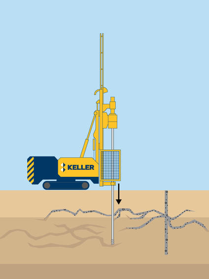 Rock/fissure grouting illustration