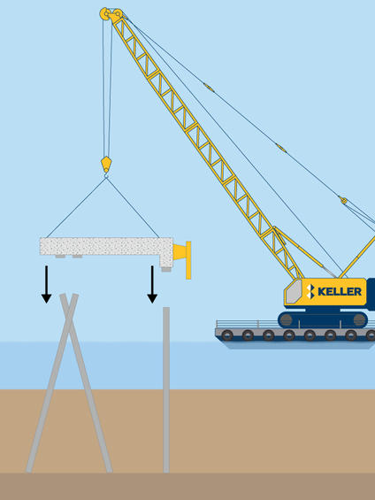 Jetty construction illustration