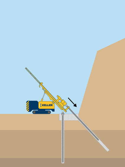 Micropile slide stabilisation system illustration